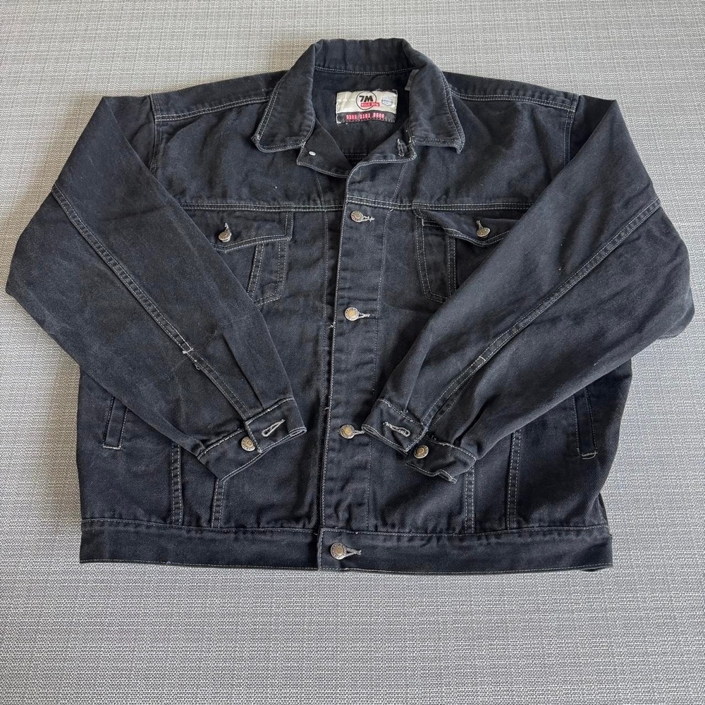 Bugle Boy Vintage Black Denim Jacket Mens Size L